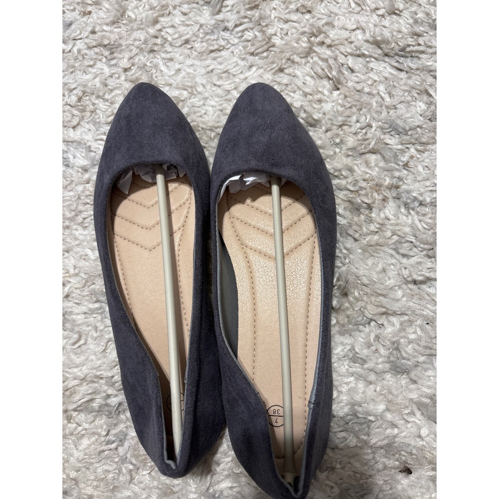 Gray Pointed Toe Flats Comfortable Slip On Casual Shoes Women's‎ Size 7 - Picture 4 of 4